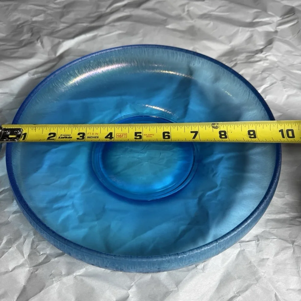 Gorgeous Vintage Fenton Stretched Glass Celeste Blue‎ 9.75